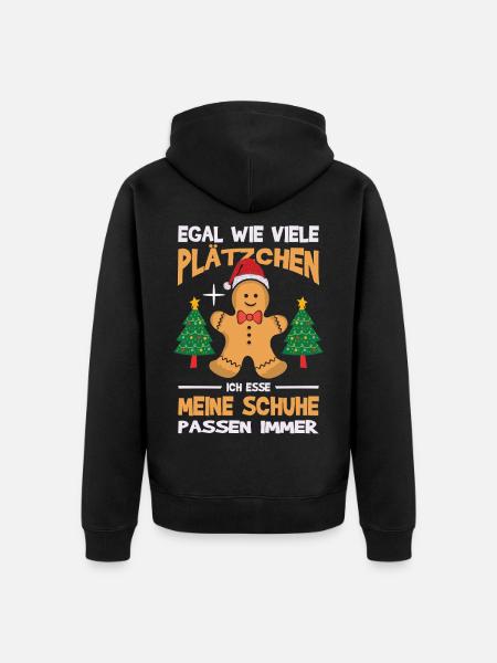 Weihnachtsgeschenk Plätzchen Lebkuchen Outfit - Unisex Premium Bio Zip Hoodie - Schwarz
