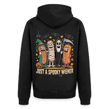Spooky Hot Dog Halloween Design Saucisses viennoises - Veste à capuche bio Premium Unisexe - noir - Dos - Nico (187cm)