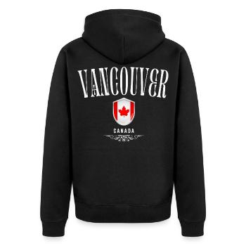 Vancouver Canada, Vancouver souvenir - Unisex Premium Organic Zip Hoodie - black - Back - Nico (187cm)