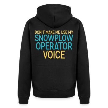 Snowplow Operator Voice Schneepflugfahrer - Unisex Premium Bio Zip Hoodie - Schwarz - Hinten - Nico (187cm)