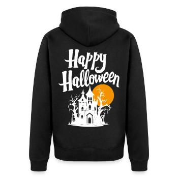 Joyeux halloween - Veste à capuche bio Premium Unisexe - noir - Dos - Nico (187cm)