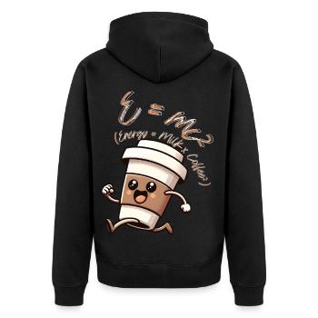 E-mc2 - Unisex Premium Bio Zip Hoodie - Schwarz - Hinten - Nico (187cm)