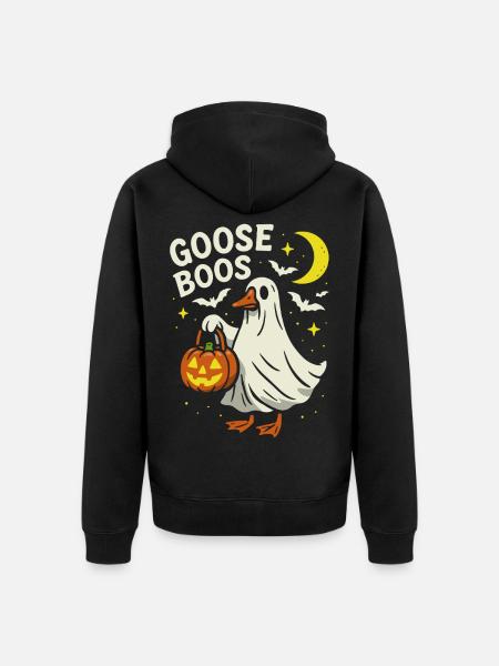 Goose Boos - Halloween Party Costume - Unisex Premium Organic Zip Hoodie - black