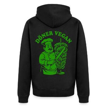 Döner Vegan - Salade - Restauration rapide - Spruch - Veste à capuche bio Premium Unisexe - noir - Dos - Nico (187cm)
