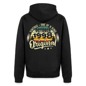 October 1998 Birthday Gift - Unisex Premium Organic Zip Hoodie - black - Back - Nico (187cm)