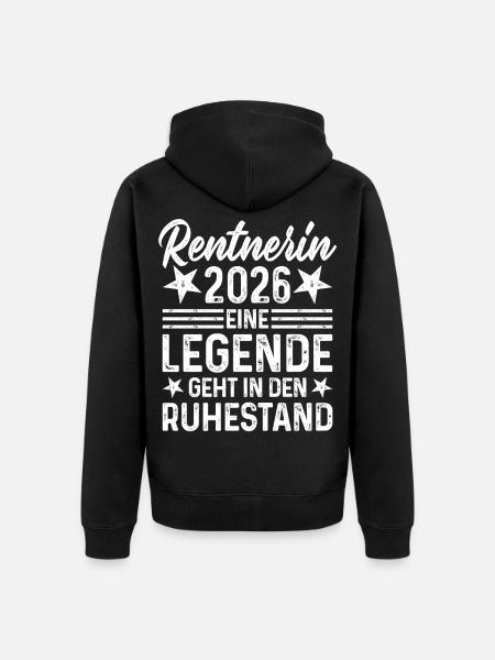 Pensioner 2026 A legend is retiring - Unisex Premium Organic Zip Hoodie - black