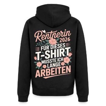 Retraité 2026 - Veste à capuche bio Premium Unisexe - noir - Dos - Nico (187cm)
