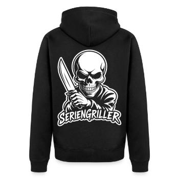 Série Griller - Squelette avec couteau - Veste à capuche bio Premium Unisexe - noir - Dos - Nico (187cm)