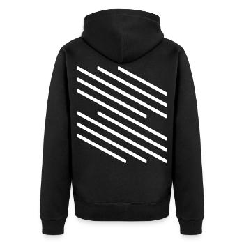 Conception minimaliste de motif de ligne diagonale - Veste à capuche bio Premium Unisexe - noir - Dos - Nico (187cm)