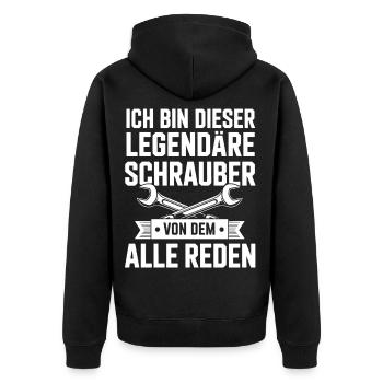 I'm this legendary mechanic - Unisex Premium Organic Zip Hoodie - black - Back - Nico (187cm)