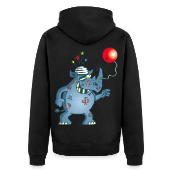 Rhinocéros et bilboquet - Veste à capuche bio Premium Unisexe - noir - Dos - Nico (187cm)