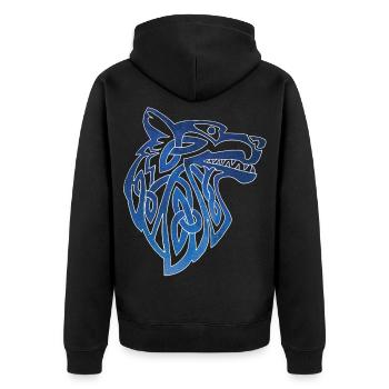 Loup viking et ciel étoilé - Veste à capuche bio Premium Unisexe - noir - Dos - Nico (187cm)