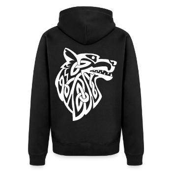 Loup blanc viking - Veste à capuche bio Premium Unisexe - noir - Dos - Nico (187cm)