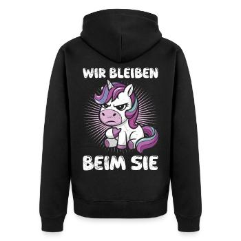 Mallorca WE STAY WITH YOU Anti Flirt Funny - Unisex Premium Organic Zip Hoodie - black - Back - Nico (187cm)