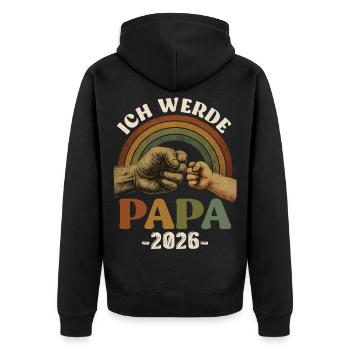 Soon Dad I'M GOING TO BE A DAD 2026 Funny - Unisex Premium Organic Zip Hoodie - black - Back - Nico (187cm)