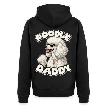 Caniche drôle avec des lunettes de soleil - Veste à capuche bio Premium Unisexe - noir - Dos - Nico (187cm)