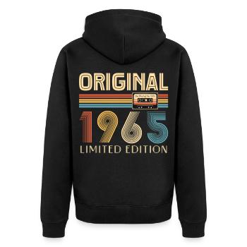 Original 1965 Geburtstag 60 Jahre altes Partygeschenk - Unisex Premium Bio Zip Hoodie - Schwarz - Hinten - Nico (187cm)