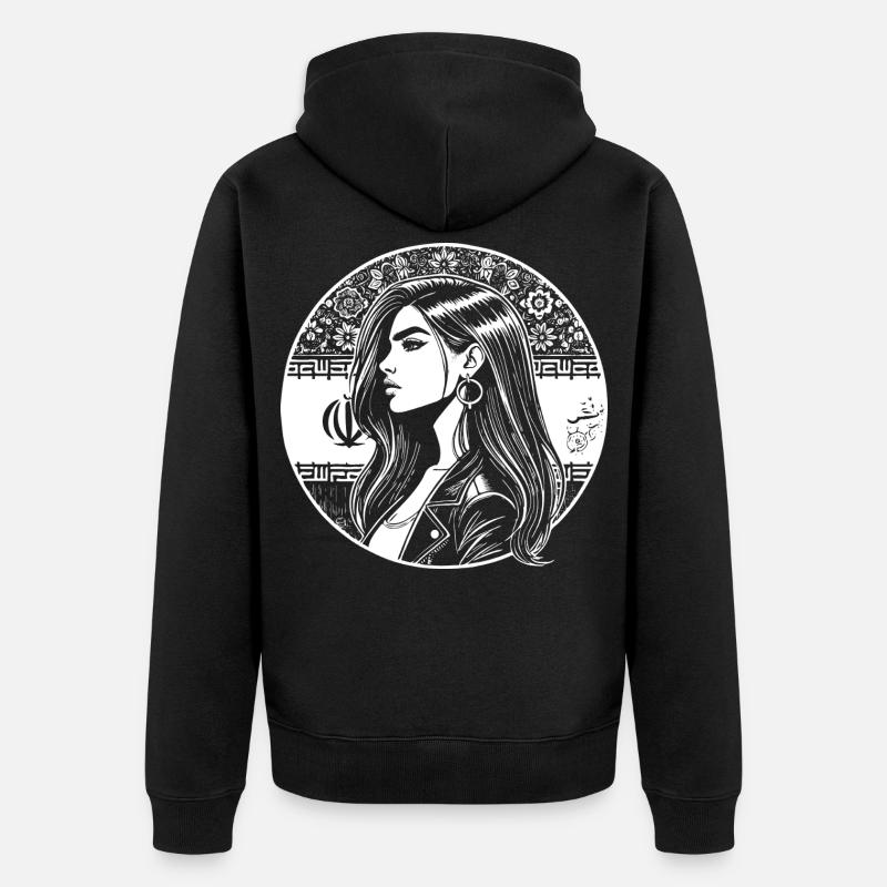 Persian Design – Pride & Elegance - Unisex Premium Organic Zip Hoodie - black