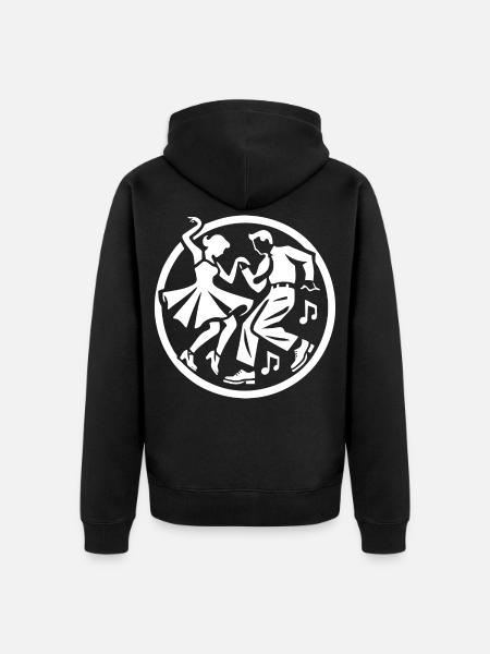 Rock 'n' Roll Silhouette Design - Unisex Premium Organic Zip Hoodie - black