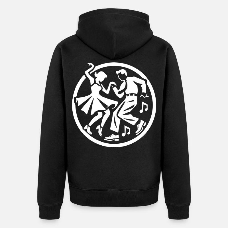 Rock ’n’ Roll Silhouetten Design - Unisex Premium Bio Zip Hoodie - Schwarz
