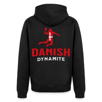 Handball World Cup 2025 Danemark Fan Sweat à capuche - Veste à capuche bio Premium Unisexe - noir - Dos - Nico (187cm)