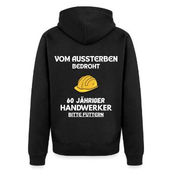 Funny Craftsman T-Shirt for 60th Birthday - Unisex Premium Organic Zip Hoodie - black - Back - Nico (187cm)