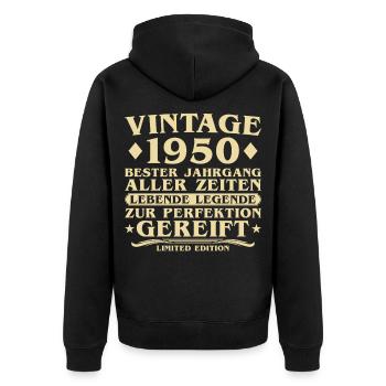 Millésime 1950 Millésime Né 75 ans - Veste à capuche bio Premium Unisexe - noir - Dos - Nico (187cm)