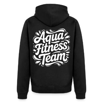 Lettrage d’équipe d’aquaforme - Veste à capuche bio Premium Unisexe - noir - Dos - Nico (187cm)