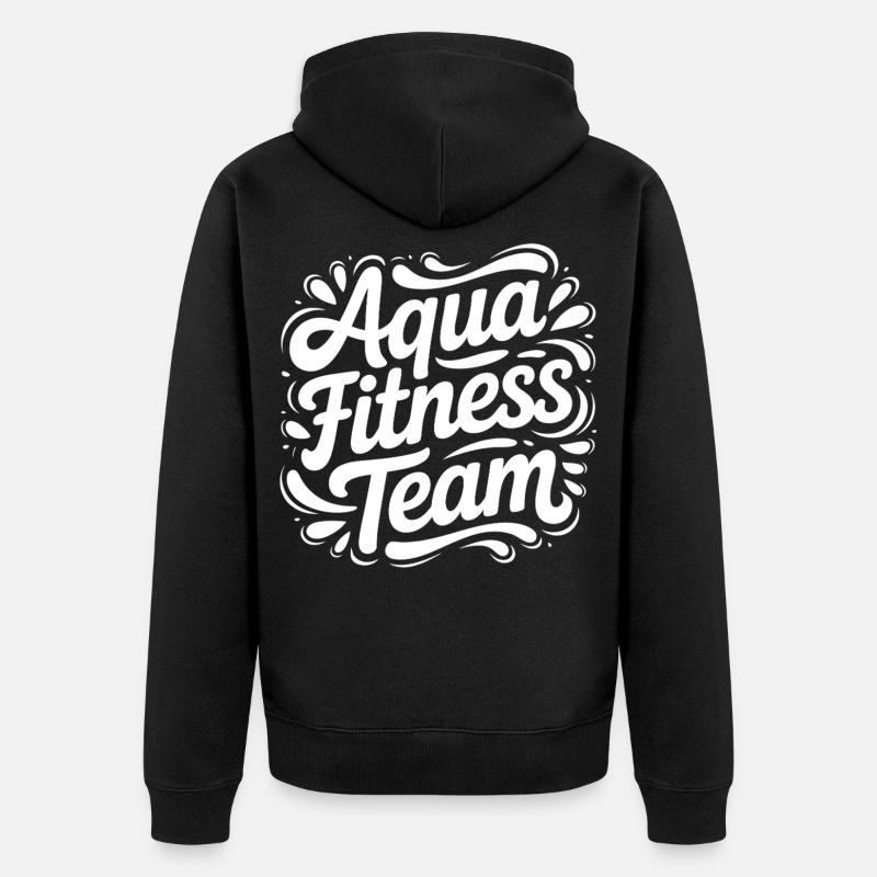 Lettrage d’équipe d’aquaforme - Veste à capuche bio Premium Unisexe - noir
