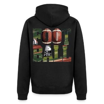 Maillot de football américain avec ballon et casque - Veste à capuche bio Premium Unisexe - noir - Dos - Nico (187cm)