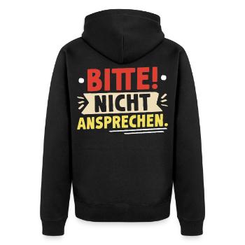 Malle DO NOT TALK Mallorca Party Funny - Unisex Premium Organic Zip Hoodie - black - Back - Nico (187cm)