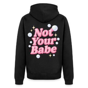 not your babe / y2k design - Unisex Premium Organic Zip Hoodie - black - Back - Nico (187cm)