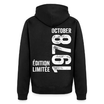 Légendes Octobre 1978 Millésime Octobre 1978 Rétro - Veste à capuche bio Premium Unisexe - noir - Dos - Nico (187cm)
