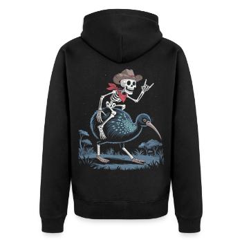 Squelette d’os sur kiwi avec chapeau de cow-boy - Veste à capuche bio Premium Unisexe - noir - Dos - Nico (187cm)