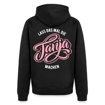 Laissez Tanja faire cela - jour du nom - Veste à capuche bio Premium Unisexe - noir - Dos - Nico (187cm)