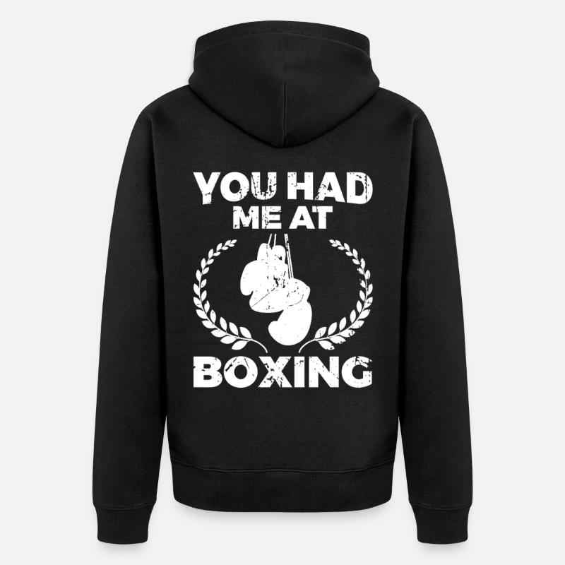 Boxe Humour Motivation Design - Veste à capuche bio Premium Unisexe - noir