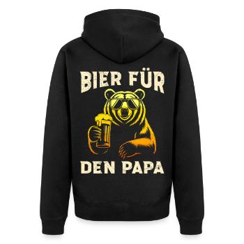 Beer drinkers BEER FOR DAD Fathers Funny - Unisex Premium Organic Zip Hoodie - black - Back - Nico (187cm)