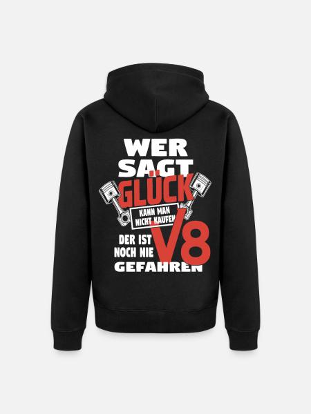 V8 muscle-car power - Unisex Premium Organic Zip Hoodie - black