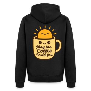 Que le café soit avec vous Amateurs de café drôles - Veste à capuche bio Premium Unisexe - noir - Dos - Nico (187cm)
