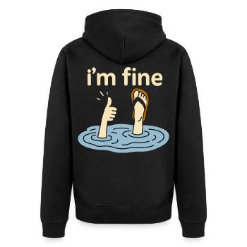 T-shirt drôle Je suis bien Meme humour dire design - Veste à capuche bio Premium Unisexe - noir - Dos - Nico (187cm)