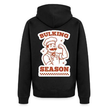 Saison de prise de masse - Veste à capuche bio Premium Unisexe - noir - Dos - Nico (187cm)