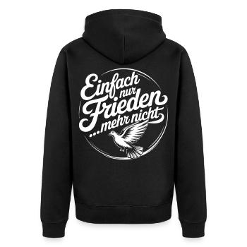 Peace with Dove – Peace Symbol Design - Unisex Premium Organic Zip Hoodie - black - Back - Nico (187cm)