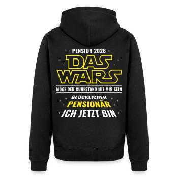 Pension 2026 That's it - Happy pensioner - Unisex Premium Organic Zip Hoodie - black - Back - Nico (187cm)