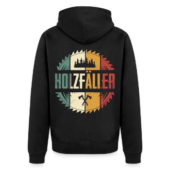 lumberjack - Unisex Premium Organic Zip Hoodie - black - Back - Nico (187cm)