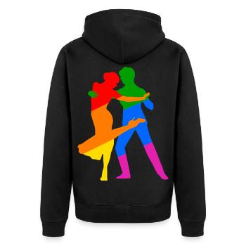 Gay Tango Argentino - Unisex Premium Bio Zip Hoodie - Schwarz - Hinten - Nico (187cm)