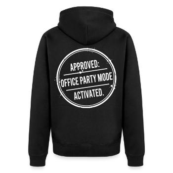Office Party Mode Enabled - Unisex Premium Organic Zip Hoodie - black - Back - Nico (187cm)