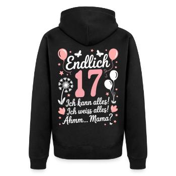 Enfin 17 Anniversaire 17 Ans Cadeau Fille - Veste à capuche bio Premium Unisexe - noir - Dos - Nico (187cm)