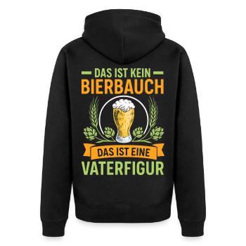 Soon dad THIS IS NOT A BEER BELLY, THIS IS A - Unisex Premium Organic Zip Hoodie - black - Back - Nico (187cm)