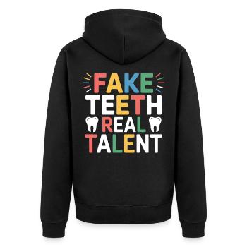 Technicien de pont dentaire Art - Veste à capuche bio Premium Unisexe - noir - Dos - Nico (187cm)