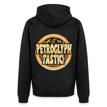 Pétroglyphes Tastic Petroglyphes Pictogrammes - Veste à capuche bio Premium Unisexe - noir - Dos - Nico (187cm)